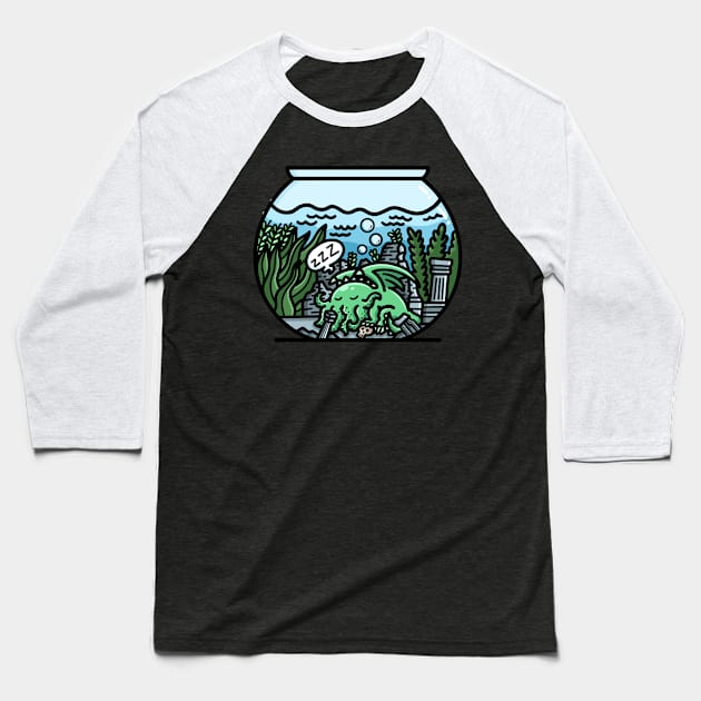 Cthulhu's Fishbowl Dream: A humorous take on the Great Old One Baseball T-Shirt by Holymayo Tee
